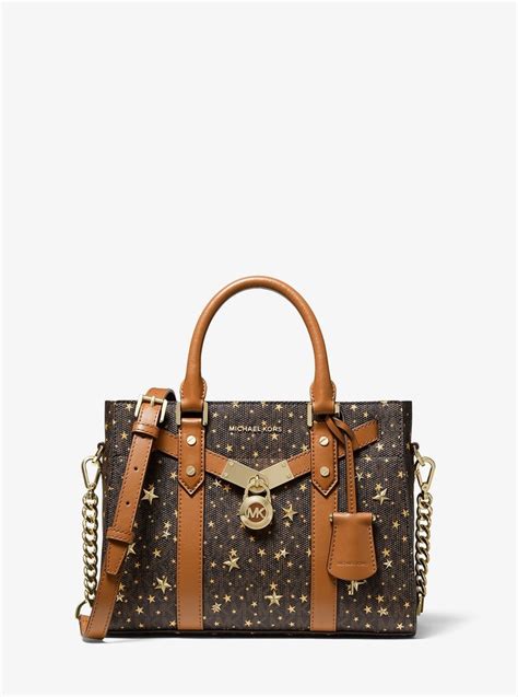 michael kors nouveau hamilton small star-embellished logo satchel